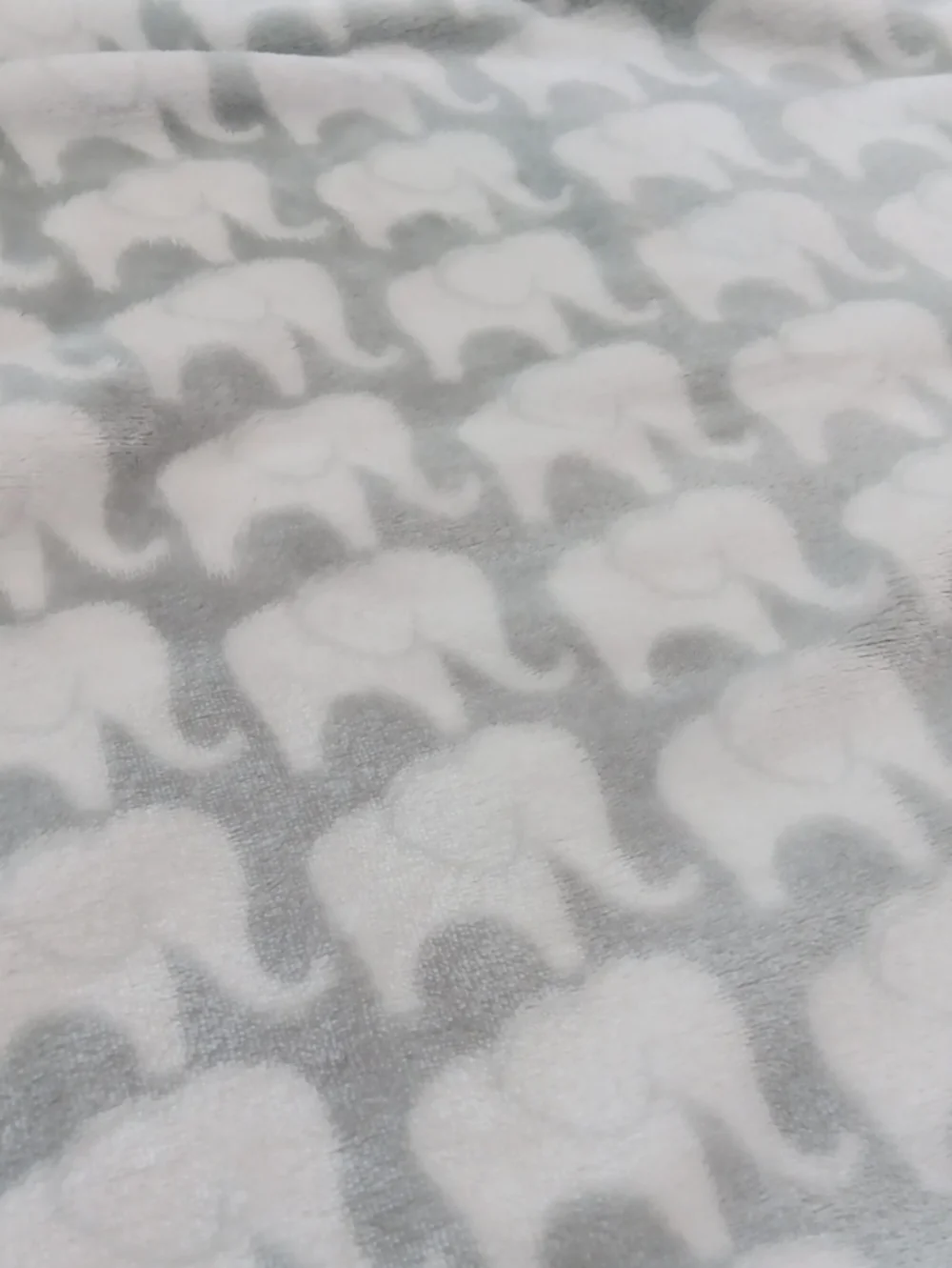 HB  Grey And White Elephant Baby Blanket